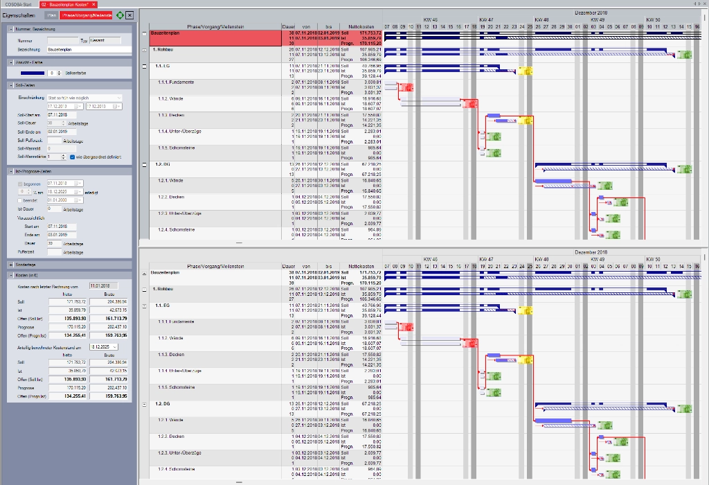 Der Bauzeitenplaner im Ausschreibungsprogramm AVA.relax ist ein zusätzliches Highlight, das jede Menge baurelevante Informationen beinhaltet und ein Bauzeitenplan sich quasi von selbst erstellt