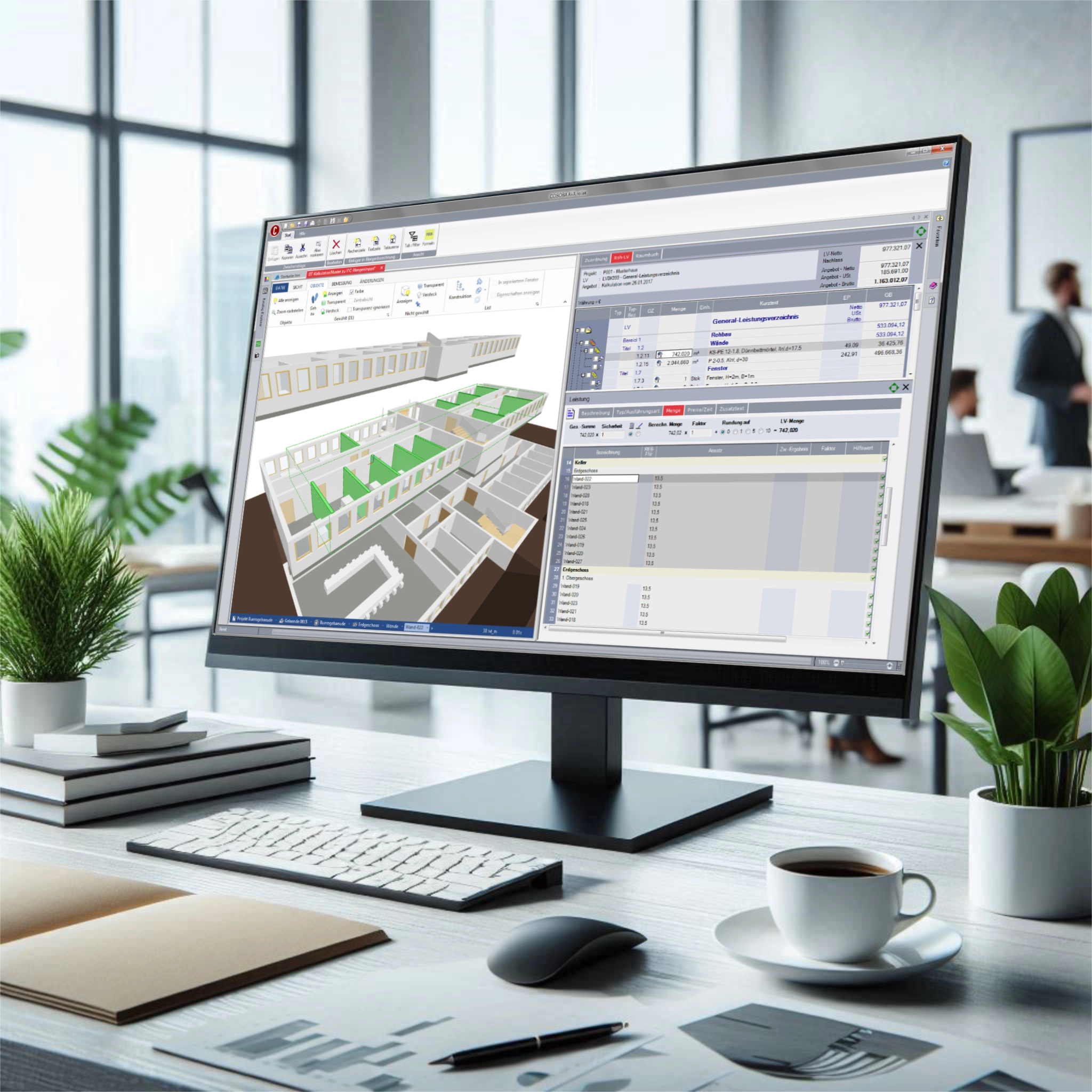 BIM IFC Viewer Import von Bauwerksdatenmodellen in AVA.relax für die autmatische Erstellung von Mengenermittlungen und Leistungsverzeichnissen