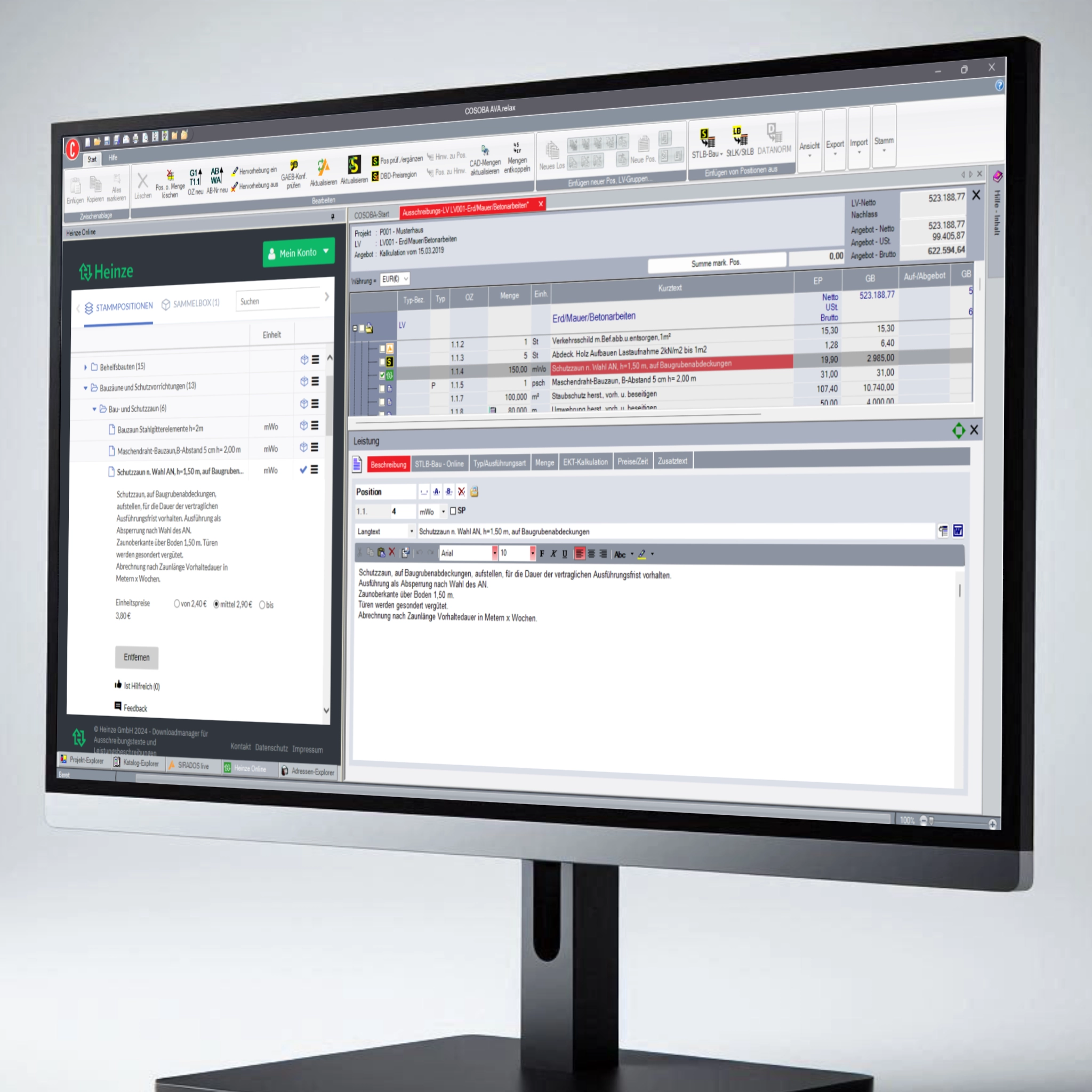 Heinze Ausschreibungstexte in AVA.relax importieren