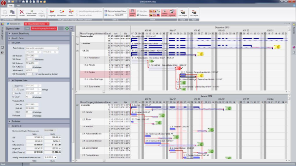 Der Bauzeitenplaner in der Ausschreibungssoftware AVA.relax ist ein zusätzliches Highlight, das jede Menge baurelevante Informationen beinhaltet und ein Bauzeitenplan sich quasi von selbst erstellt