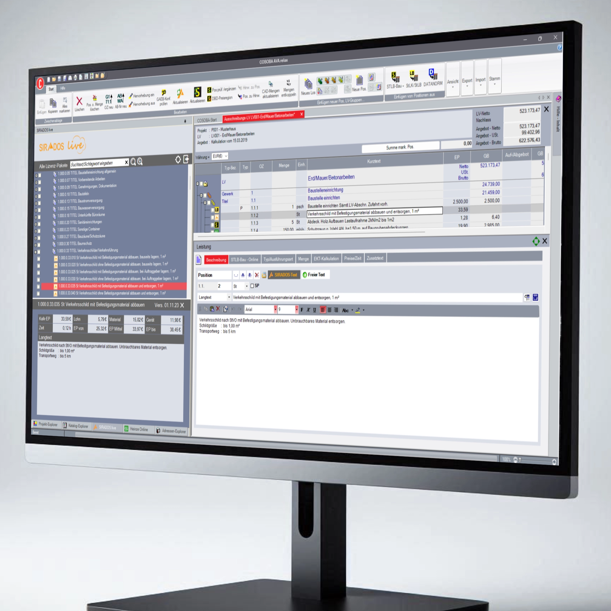 sirAdos Ausschreibungstexte in AVA.relax importieren