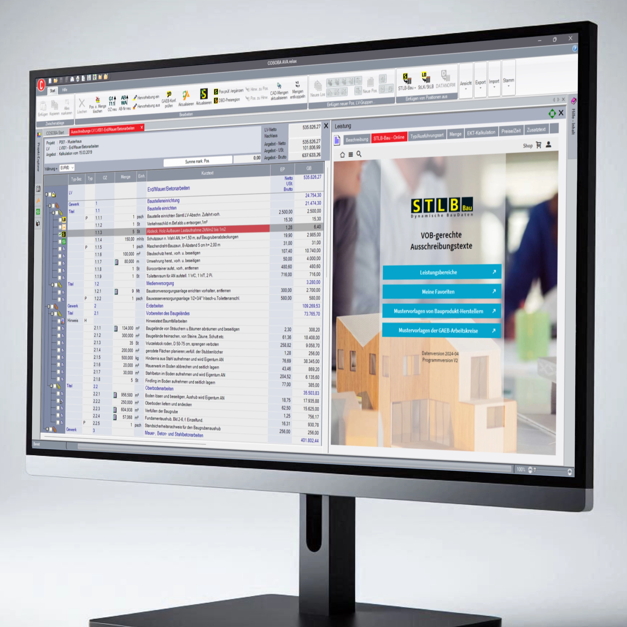 STLB-Bau Online: 1.000.000 Ausschreibungstexte des STLB-Bau mit Baupreisen und Baunormen online und offline im Zugriff - Auch direkt in der LV-Bearbeitung von AVA.relax. So einfach und schnell haben Sie noch kein LV erstellt.